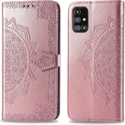 iMoshion Hoesje Geschikt voor Samsung Galaxy M31s Hoesje Met Pasjeshouder - iMoshion Mandala Bookcase - Rosé Goud