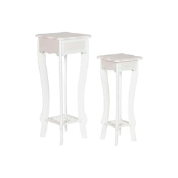 Set van 2 tafels Home ESPRIT Wit 30 x 30 x 76,5 cm