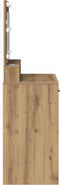 vidaXL - Kaptafel - met - LED-verlichting - in - Artisan - Eiken - 79x41x135 - cm