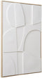 House Nordic Madeline Relief - Schilderij Canvas 60x90cm - Wit