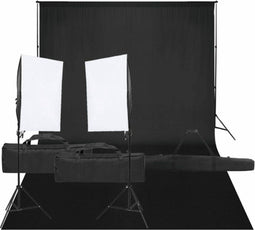 vidaXL - Fotostudioset - met - verlichtingsset - en - achtergrond