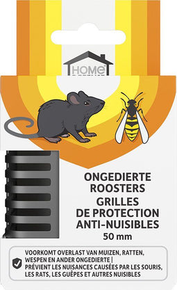 HOME DEFENSE - Stootvoegrooster 50mm - Ongediertebestrijding tegen muizen en wespen - (10 stuks)