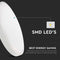 V-TAC VT-8624S-W-RD Ronde LED-koepellamp - Magnetron Sensor - 295mm - IP44 - Wit - 24W - 2400 Lumen - 3000K