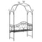 vidaXL - Ligbank - met - Boog - Bloemmotief - Zwart - 121 - cm - Staal