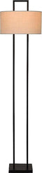 Atmooz - Vloerlamp Belford - Staande Lamp - Stalamp - Woonkamer - Zwart en witte kap - Hoogte 168cm - Metaal