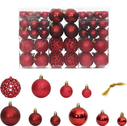 vidaXL - Kerstballen - 100 - st - 3/4/6 - cm - wijnrood