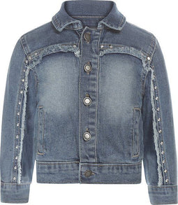 Koko Noko - T-GIRLS - Spijkerjasje met studs en franjes - Blauw