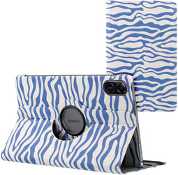 iMoshion Tablet Hoes Geschikt voor Honor Pad X9 - iMoshion 360° Draaibare Design Bookcase 2.0 - Meerkleurig /White Blue Stripes