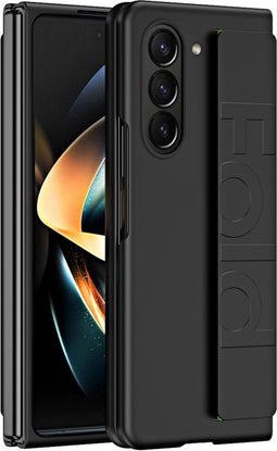 Lunso - Geschikt voor Samsung Galaxy Z Fold5 hoes met polsband - wrist strap - Zwart