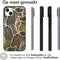 iMoshion Hoesje Geschikt voor iPhone 14 Plus Hoesje Siliconen - iMoshion Design hoesje - Goud / Golden Leaves