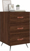 vidaXL - Nachtkastje - 40x40x66 - cm - bewerkt - hout - bruin - eikenkleur
