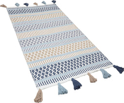 MARMARA - Laagpolig vloerkleed - Blauw - 80 x 150 cm - Katoen