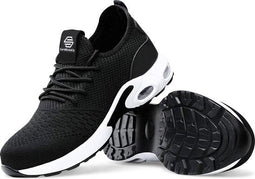 Shraks Veiligheidsschoenen - Werkschoenen Unisex - Stalen Neus - Ademend en licht - Zwart Wit - Maat 45