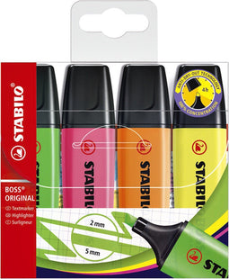 Markeerstift stabilo boss 70/4 assorti 4st | 5 stuks
