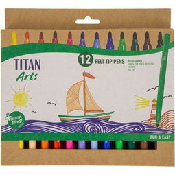 Titan Arts Viltstiften - Markeerstiften - Multicolour (12 stuks)