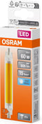 OSRAM LED Slim Line slanke meerkleurige LED-lamp met R7s retrofit-basis, 8 W / 806 lm, helder, koel wit licht met 4000 K, niet-dimbaar, IP20, loodvrij glas, 16 mm diameter.
