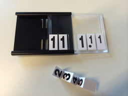 Prijskassette A8 +cijfers | 74x52mm zwart