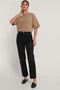 NA-KD Straight High Waist Jeans - Ruwe Zomen - Washed Black - Maat EU 44
