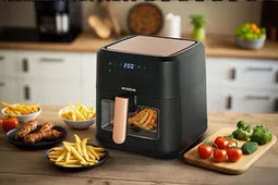 Hyundai Electronics – The Cube – Airfryer – 5Liter – Zwart/Rosegoud