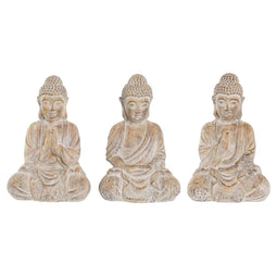 Decoratieve figuren DKD Home Decor 30,5 x 24 x 45 cm Gouden Bruin Boeddha Orientaals (3 Onderdelen)