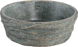 PTMD Yutto Grey Cement Bowl Round Jute Pattern L