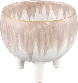 PTMD Elodie Purple Ceramic Glazed Round Pot On Feet L