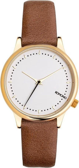 Komono Estelle Prime Cognac horloge dames - bruin - messing