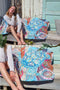 SooBluu - Sneldrogende handdoek XL reishanddoek strandlaken voor dames - Duurzaam gemaakt van gerecycled plastic rPET tot Microvezel Strandhanddoek - TURTLE - dun lichtgewicht en compact - 100x190