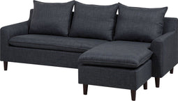 ELVENES - Hoekbank - Donkergrijs - Linkszijdig - 206 cm - Polyester