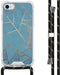 iMoshion Hoesje Geschikt voor iPhone SE (2022) / SE (2020) / 8 / 7 Hoesje Met Koord - iMoshion Design Hoesje met Koord - Blauw / Meerkleurig / Goud / Blue Graphic