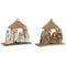 Kerststal set DKD Home Decor Blauw Bruin Gouden Hars 7 x 7 x 15,5 cm (2 Stuks)