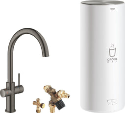 GROHE Red 3IN1 - Kokendwaterkraan - 7L boiler - C-uitloop - hard graphite geborsteld (mat antraciet)