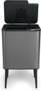 Umuzi Cleaning Push bin - Prullenbak 36L - Dubbele compartimenten - Metaal Grijs
