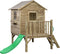 Houten speelhuisje met glijbaan en trap Camilla (SwingKing) | Kinderhuisje voor Buiten in de Tuin | Voor Kinderen vanaf 3 Jaar | FSC Hout - Glijbaan Appelgroen