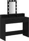 vidaXL - Kaptafel - met - LED - verlichting - - - Zwart - eiken - - - 100x41x140 - cm