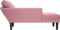 vidaXL - Chaise - longue - met - kussen - en - rechterarmleuning - fluweel - roze