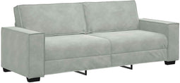 vidaXL - Driezitsbank - 180 - cm - fluweel - lichtgrijs