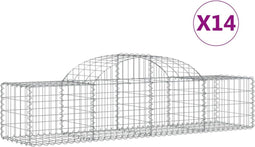 vidaXL - Schanskorven - 14 - st - gewelfd - 200x50x40/60 - cm - gegalvaniseerd - ijzer