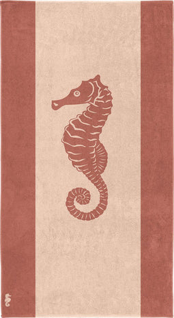 Seahorse Flow - Strandlaken - 100% Katoen - 100x180 cm - Zandkleur