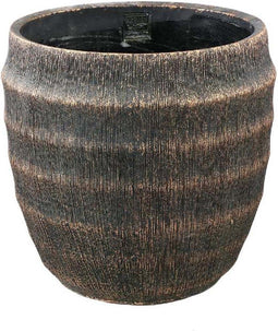 PTMD Bloempot Sary - 30x30x30 cm - Cement - Zwart