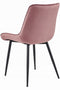 Stoel SOSA - Donkerroze Velvet, Zwarte Metalen Poten, Modern Design en Uitstekend Zitcomfort voor Woonkamer, Slaapkamer, Eetkamer of Kantoor, Max. 120 kg