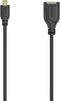 Hama Flexi-Slim - USB micro naar USB A - 15cm - Zwart