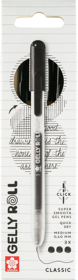 Sakura Gelly Roll - Gelpen met klikfunctie - Sneldrogende inkt - Zwart (3 stuks)
