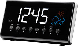 Denver CR-718 - Wekkerradio - FM Radio met weerstation - Zwart