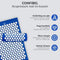 Confibel Acupressure Mat en Kussen - Spijkermat + Kussen Set + Triggerpoint Bal - Massage & Ontspanning - 65x40 cm - Blauw