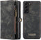 Caseme - Vintage 2 in 1 portemonnee hoes - Geschikt voor Samsung Galaxy S22 Plus / S22+ - Zwart
