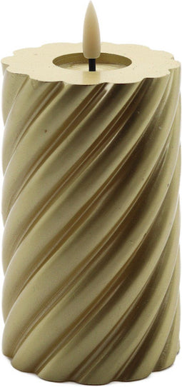 swirl led kaars goud 12,5x7,5cm
