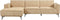 Tower living Leeds 2,5-seater AR + Chaise Lounge L Beige