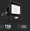 V-tac VT-128S LED schijnwerper met sensor - 20 W - 1510 Lm - 6500K - Zwart