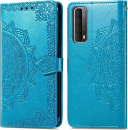 iMoshion Hoesje Geschikt voor Huawei P Smart (2021) Hoesje Met Pasjeshouder - iMoshion Mandala Bookcase - Turquoise